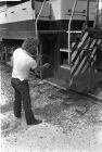 Train engineer pointing to the Southern Railway freight train that nearly hit two young girls